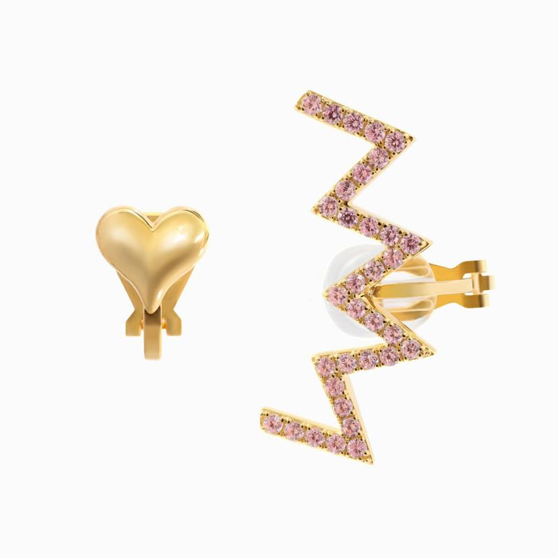 Jagged Heart Ear Clip Set Gold | TwO hundRED