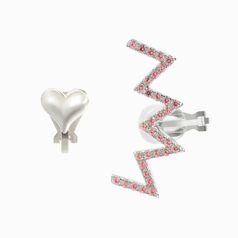 Jagged Heart Ear Clip Set Silver | TwO hundRED