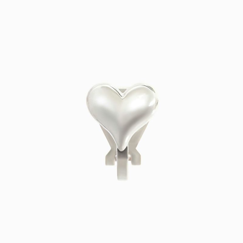 Jagged Heart Ear Clip Set Silver