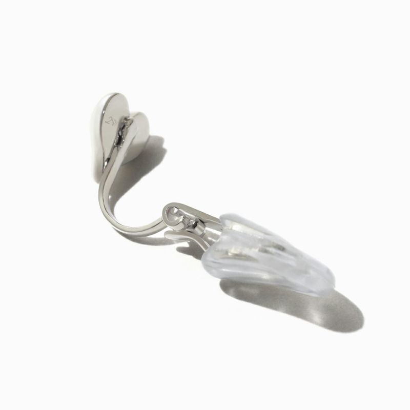 Jagged Heart Ear Clip Set Silver