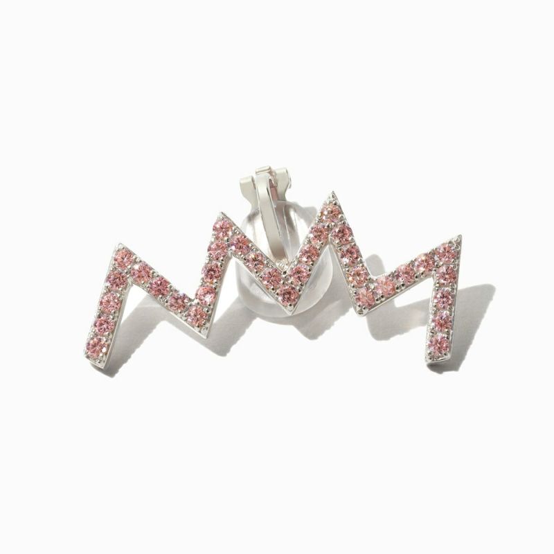 Jagged Heart Ear Clip Set Silver