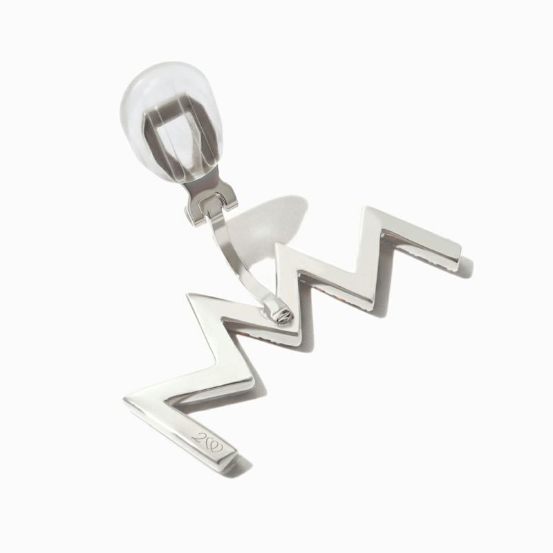 Jagged Heart Ear Clip Set Silver