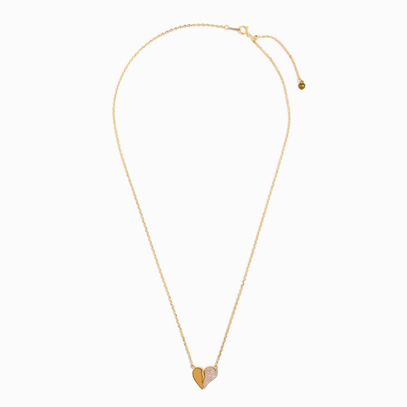 Separate Heart Necklace Gold | TwO hundRED