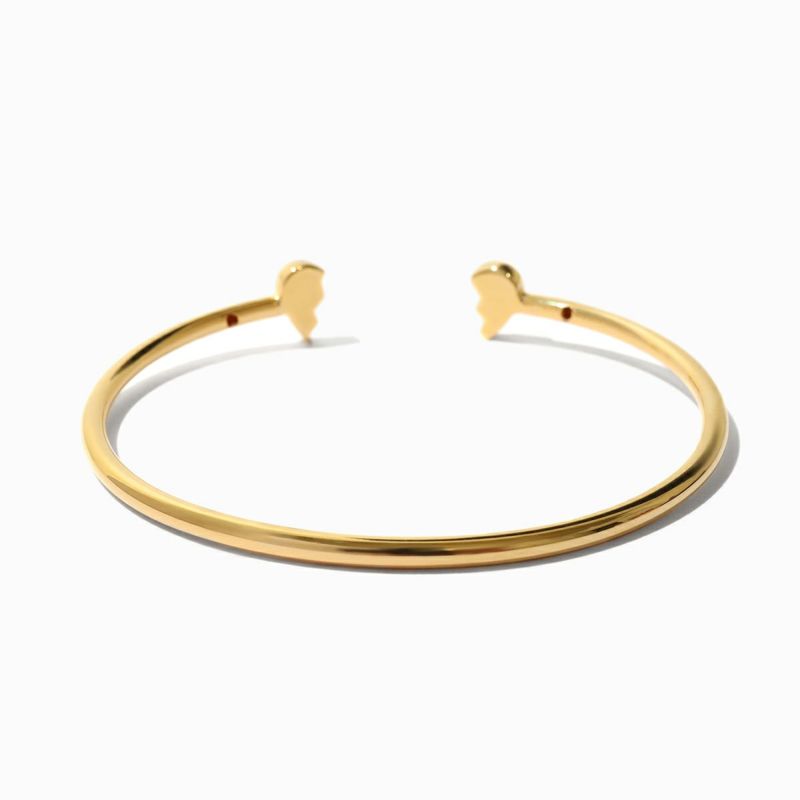 Separate Heart Bangle Gold