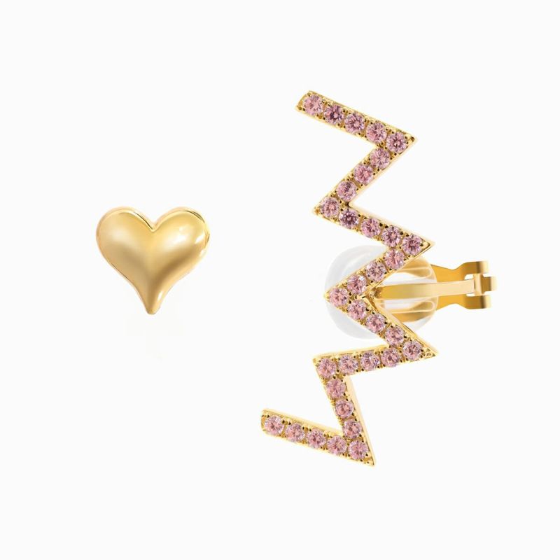 Jagged Heart Pierce Set Gold