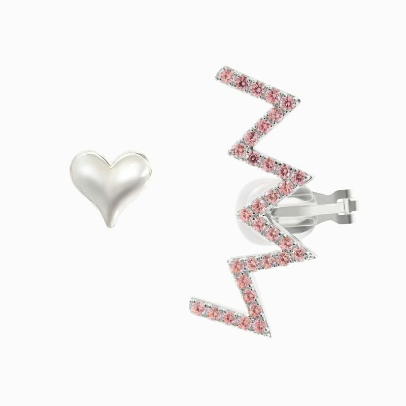 Jagged Heart Pierce Set Silver | TwO hundRED