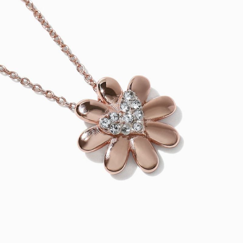Flower × Heart Necklace(Pink Gold) | TwO hundRED